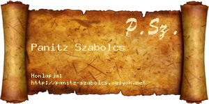 Panitz Szabolcs névjegykártya